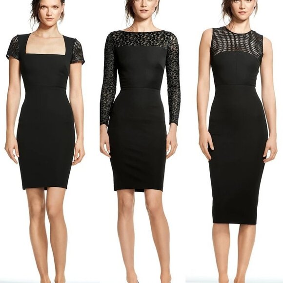 EUC Banana Republic x Roland Mouret Bodycon dress with lace sleeves & open neck - Picture 8 of 9